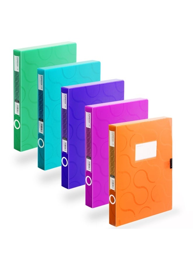 Sunwood Plato Series Colorful File Box / Doent Box / Folder / Storage Box / Classification Voucher Box A4 / 55mm Orange Fbe4007 - Image 2