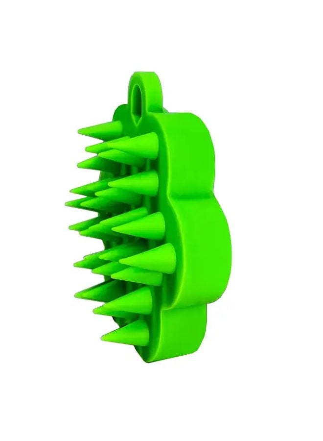 Green Silicone Scalp Massager Shampoo Brush For Wet Dry Hair Women Men Pets - Image 1