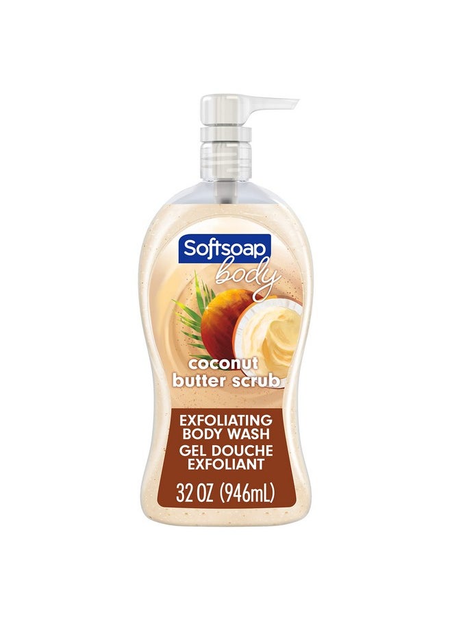 Softsoap Softsoap Body Wash Pump, Coconut Butter Scrub, Exfoliating Body Wash, 32 Ounce (Pack of 1), WHITE (Package May Vary)  - Image 1