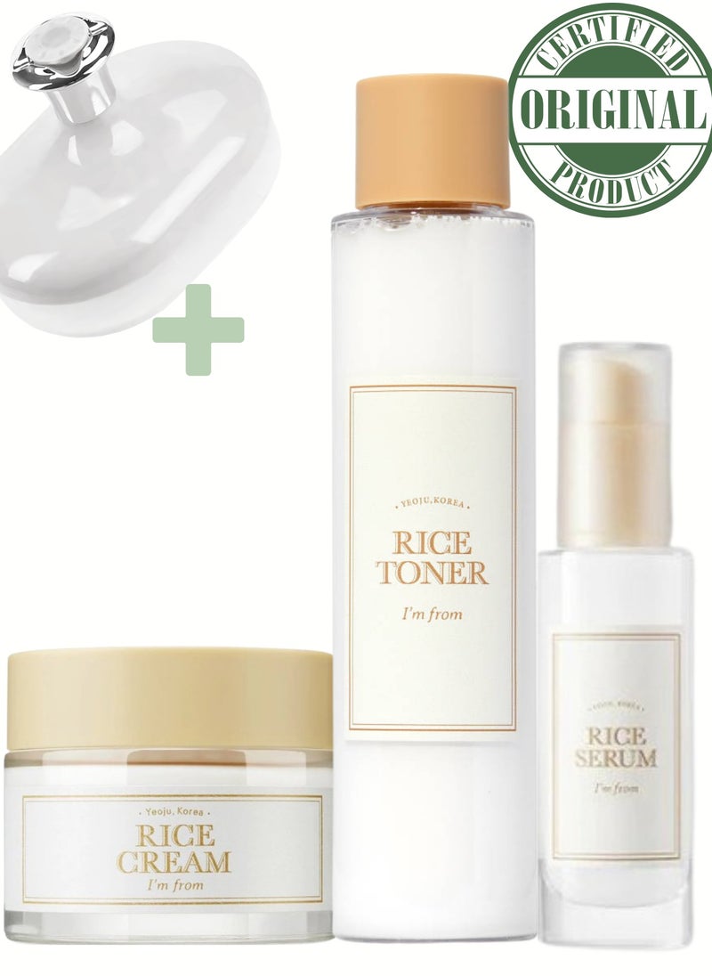 I'M FROM Hydrating Rice Trio Set - Toner - Face Serum - Face Cream  - Image 1