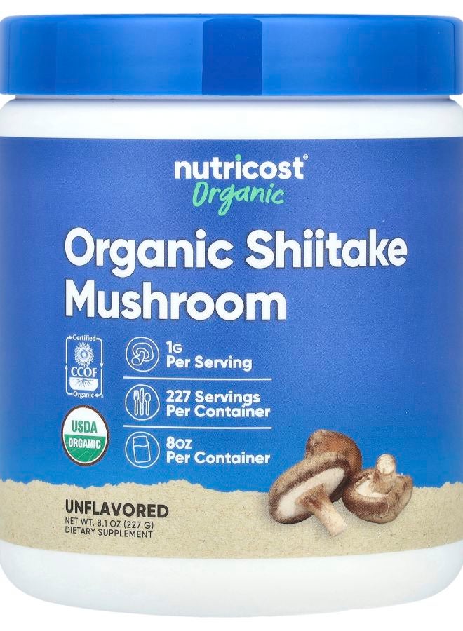 Nutricost Organic Shiitake Mushroom Powder Unflavored 8 oz (227 g)