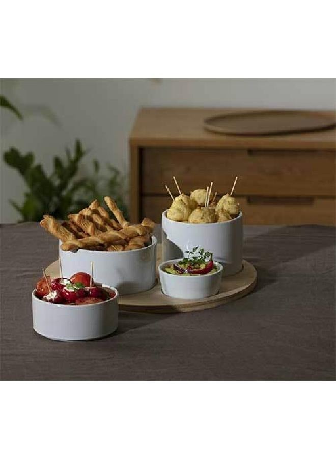 لوفت مقبلات، طقم، الطول 33.5 × العرض 33.5 × الارتفاع 10 سم، أبيض، بورسلين-188411 - Image 2