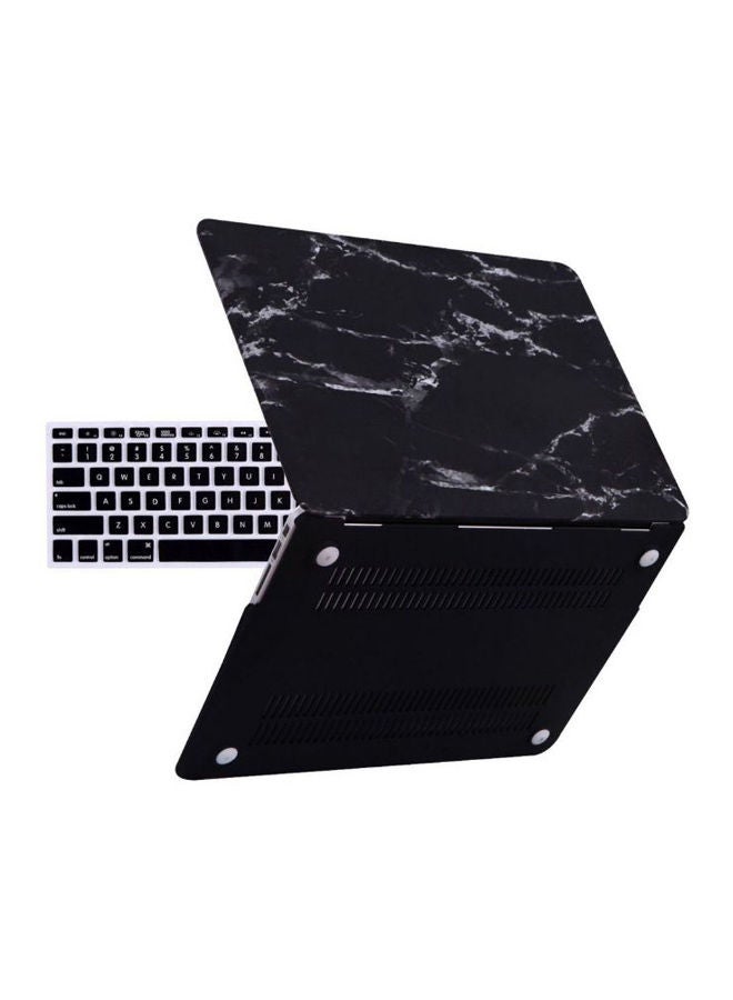 NIBEMINENT Hard Case Cover With Keyboard Skin For Apple MacBook Air 13.3-Inch Black/White 