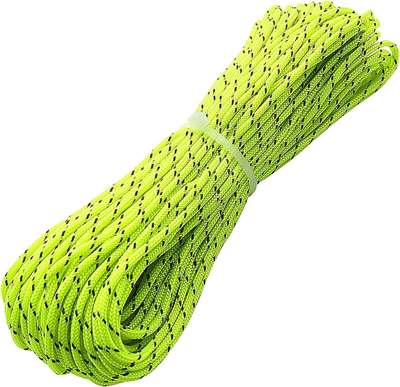ThreeBulls 1.8mm Fluorescent Reflective Guyline Tent Rope Camping Cord Paracord,65 Feet - Image 1