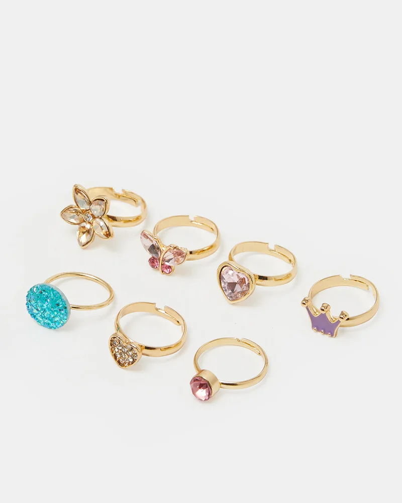REDTAG Girls Assorted Ring Set 7 Piece