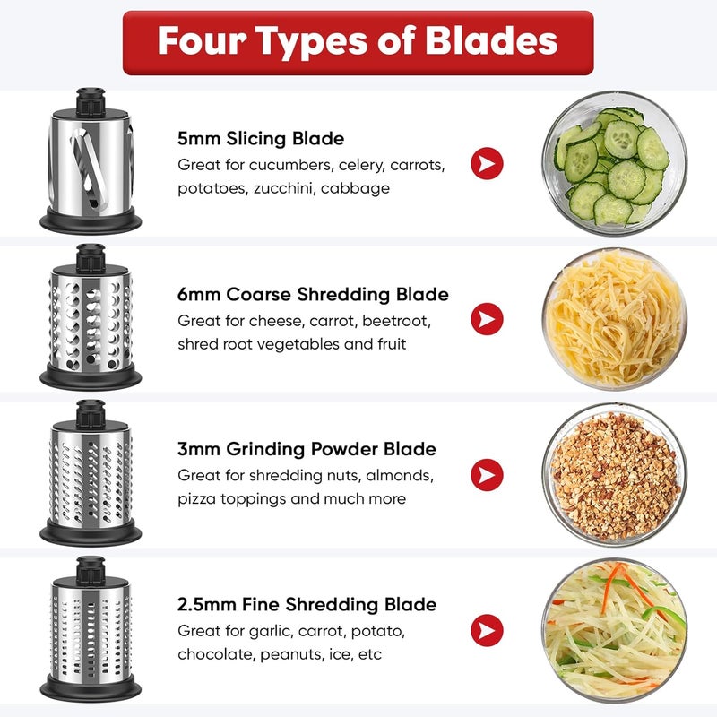 InnoMoon Stainless Steel Slicer Shredder Attachment for KitchenAid Stand Mixer, Cheese Grater Attachment for KitchenAid, Salad Maker, Grinding Powder, Dishwasher Safe with 4 Blades by - Image 2