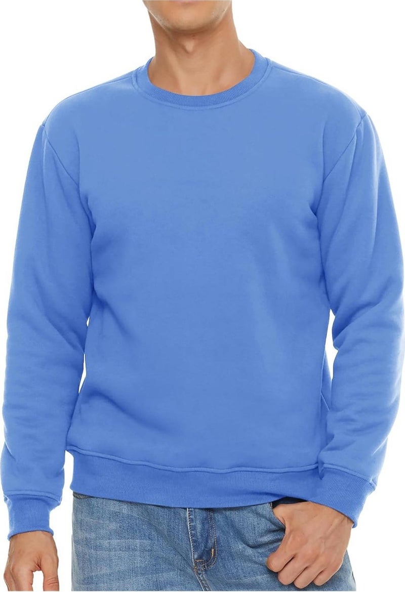 Men's Ultra Thermal Sherpa Plush Lined Crew Neck Sweatshirt
