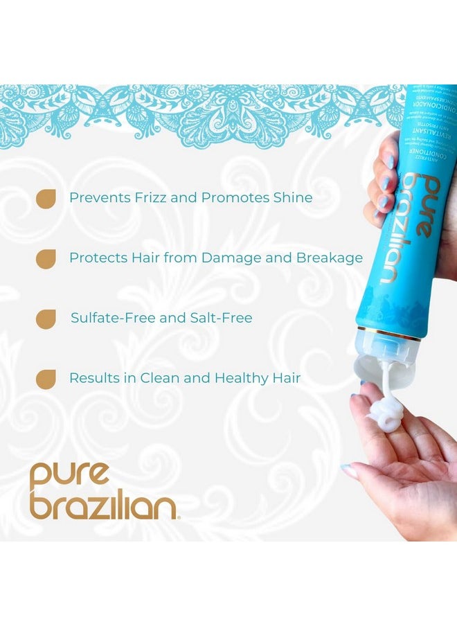 Pure Brazilian PURE BRAZILIAN Anti-Frizz Daily Conditioner with Keratin and Acai, Smoothing and Strengthening Complex for Shinier Hair without Frizz, 13.5 Oz  - Image 2