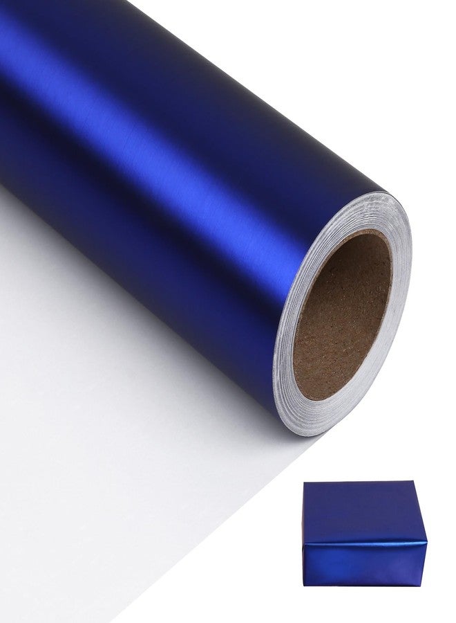 NESCCI Matte Metal Blue Wrapping Paper, Solid Color Paper,Gift Wrapping Paper,Perfect for Wedding,Valentine's Day,Birthday, Christmas,Baby Shower,DIY Bouquet (17 Inches X 32.8 Feet) - Image 1