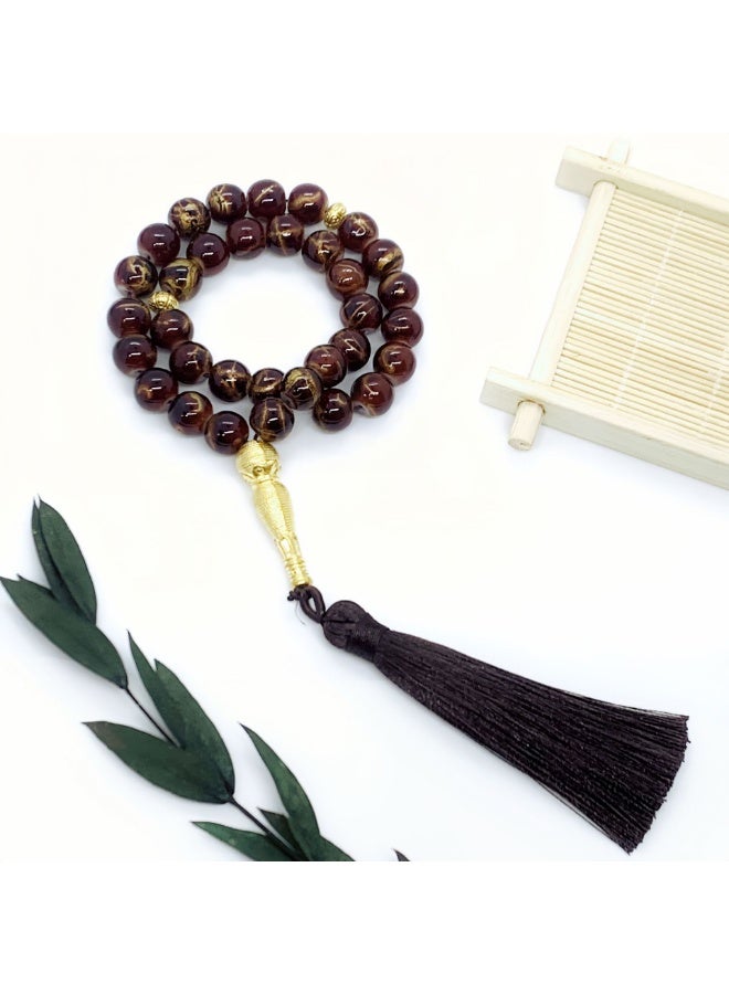 Tasbih 33 Prayer Beads 10mm Muslim Islamic Tassels Exquisite Handmade - Image 2