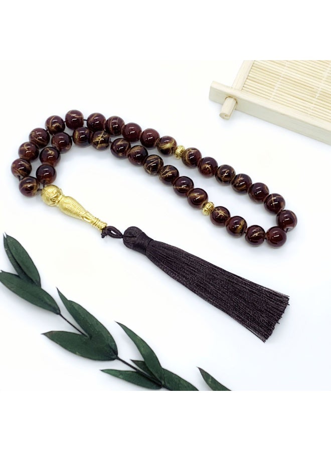 Tasbih 33 Prayer Beads 10mm Muslim Islamic Tassels Exquisite Handmade - Image 1