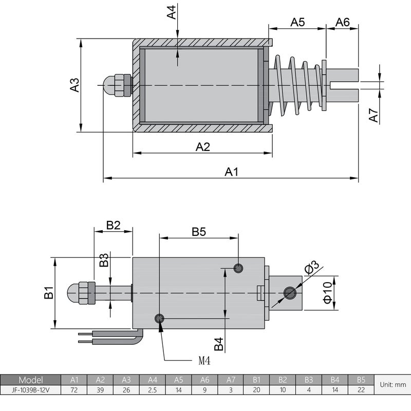 Fielect DC 12V 25N Push Pull Type Solenoid Electromagnet, 0.4A 10mm Stroke, Open Frame Type Solenoid, Linear Motion, JF-1039B - Image 5