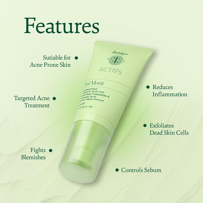 INDULGEO ESSENTIALS Sal Moist Encapsulated Salicylic Acid Acne Healing Face Cream Moisturiser 15 50Ml - Image 4