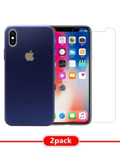 HICOOL iPhone X Case/ iPhone XS Case 2Pack Shockproof Hard PC Electroplated Ultra Thin Back Cover with Screen Protector Tempered Glass 5.8 inch  - Image 2