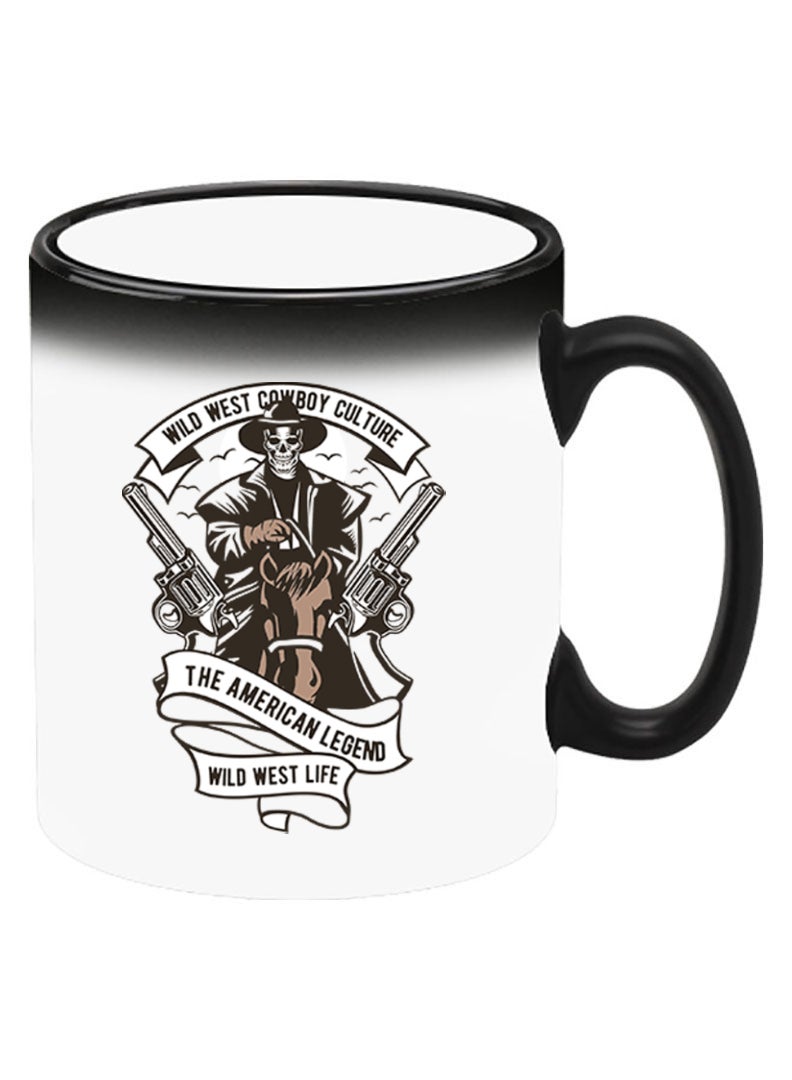 Theodor Color Changing Heat Sensitive Ceramic Mug, Image Revealed When HOT Liquid is Added! Wild west cowboy culture - Image 2
