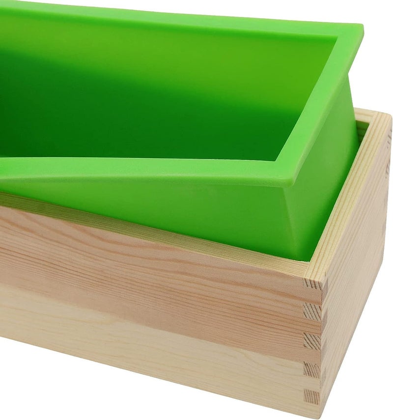 Undy Soap Mold for Soap Making with Wooden Box and Lids Multipurpose Rectangle Silicone Loaf Mould Cake Soap (Pack of 2 Wooden Box + Loaf + Lid) - Image 4