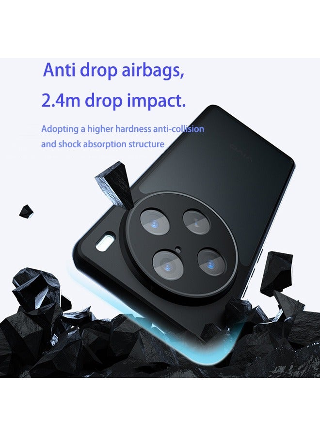 فيفو X100 برو 5G حالة الهاتف المحمول ، ماتي شفافة مرة أخرى حماية رقيقة جدا حالة الهاتف المحمول ، ومكافحة بصمات الأصابع ، ومكافحة إسقاط حماية ، فيفو X100Pro 5G حالة الهاتف المحمول ( أسود ) - Image 3