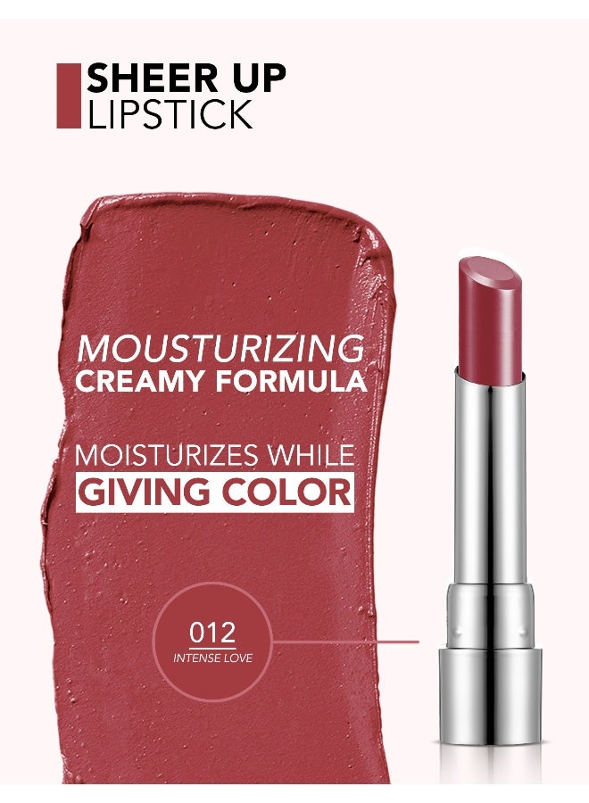 flormar Sheer Up Lipstick – 012 Intense Love – Semi-Transparent Moisturizing Lipstick, Glossy Color Finish, Oil-Enriched Smoothing Texture - Image 5
