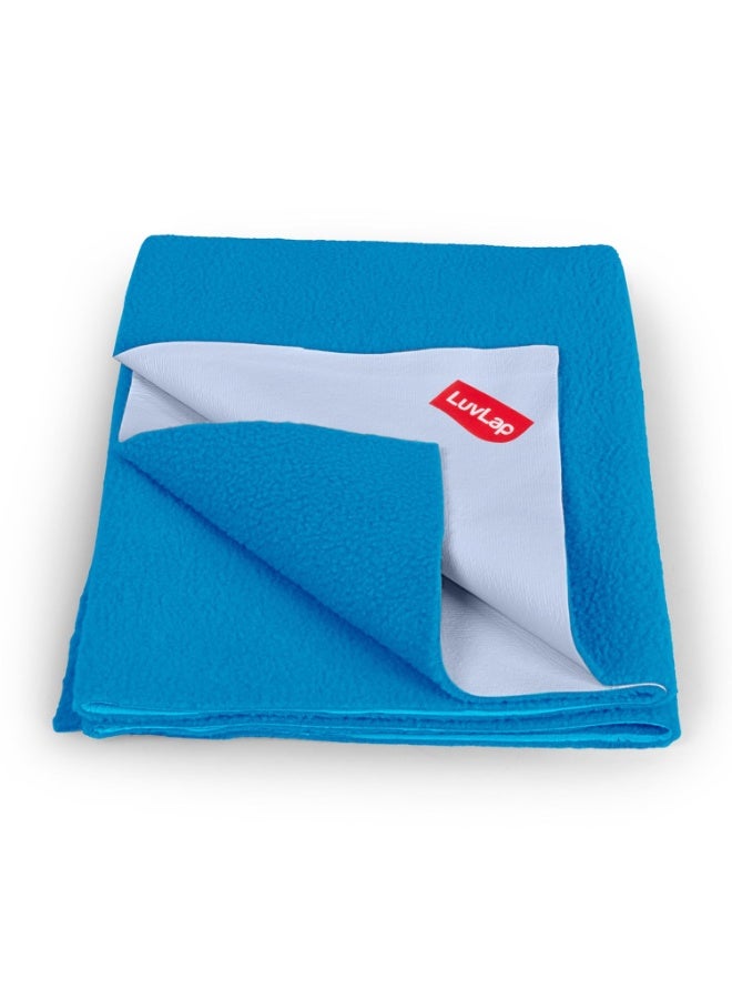 لوفلاب ملاءة LuvLap Instadry من الصوف فائقة الامتصاص وسريعة الجفاف للأطفال، واقي سرير الطفل، ملاءة أطفال مقاومة للماء، مقاس صغير 100 × 140 سم، عبوة من قطعة واحدة، أزرق ملكي - Image 1