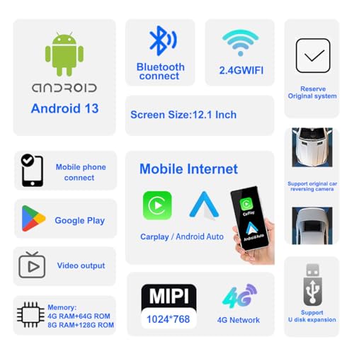 ASVEGE 12.1 Car Radio for Toyota Tundra 2014-2019 Android11 Tesla Screen Multimedia Player Navigation Stereo WiFi Gift Tools 5G - Image 5