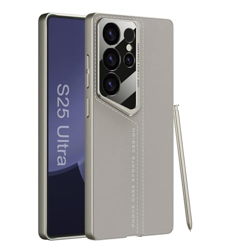 Midkart Leather Case Compatible with Samsung Galaxy S25 Ultra Release 2025 Smooth Lightweight Slim with Glossy Camera Protection Cover, Beige - Image 1