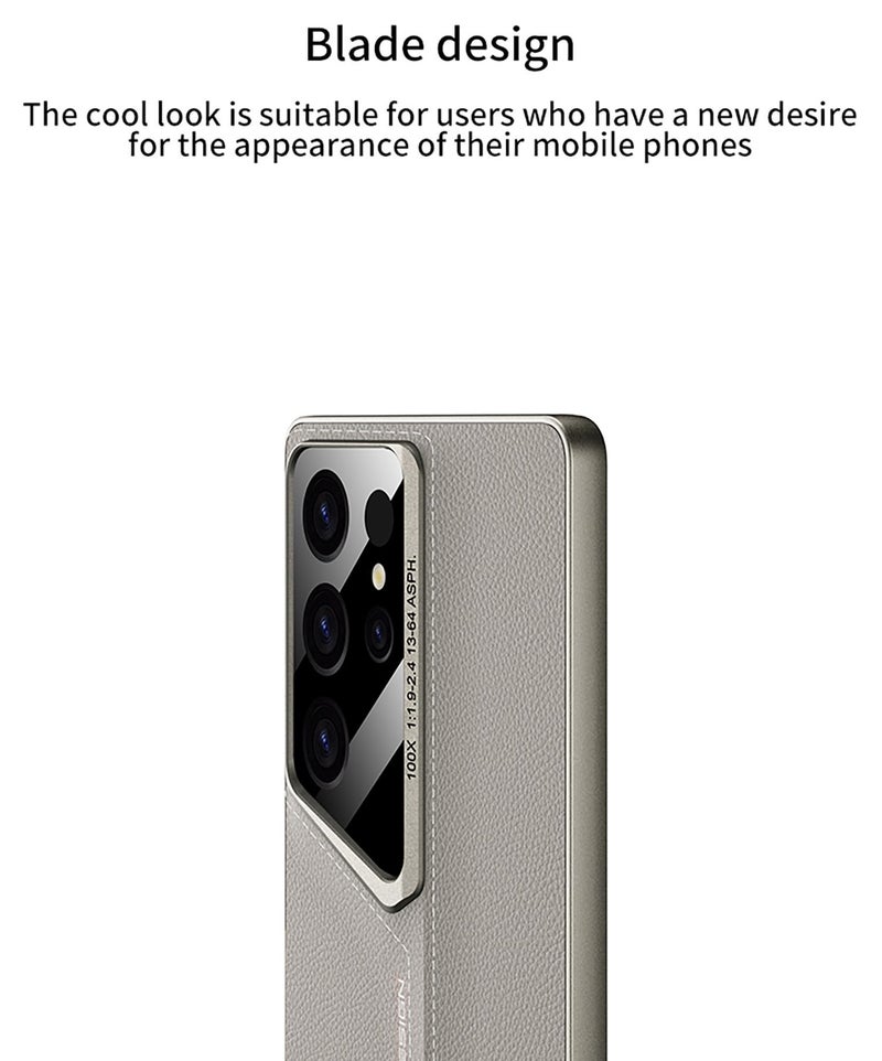 Midkart Leather Case Compatible with Samsung Galaxy S25 Ultra Release 2025 Smooth Lightweight Slim with Glossy Camera Protection Cover, Beige - Image 4