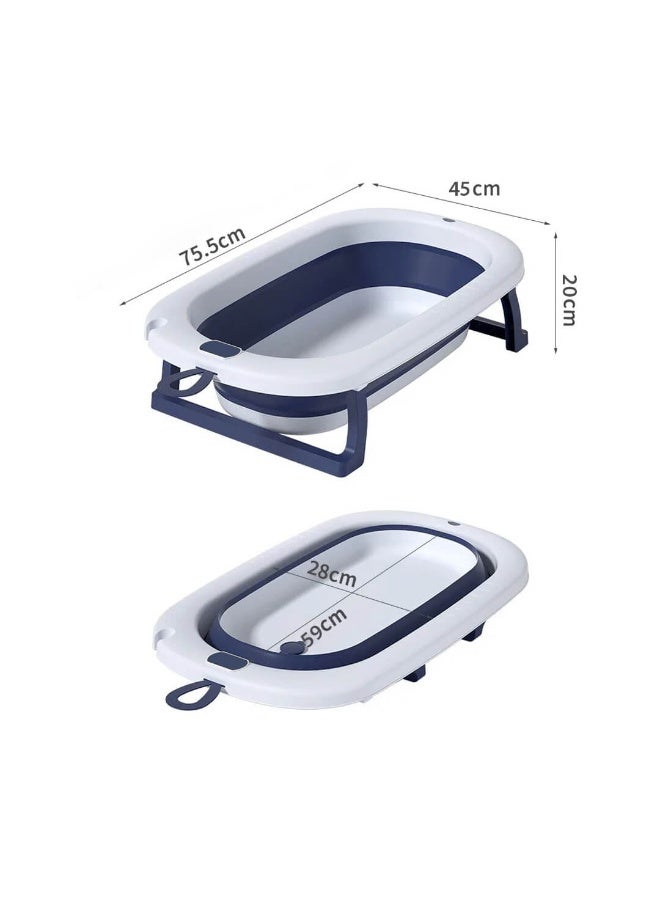 حوض استحمام أطفال قابل للطي بشاشة عرض رقمية لدرجة الحرارة ومضاد للانزلاق - أزرق - Image 2