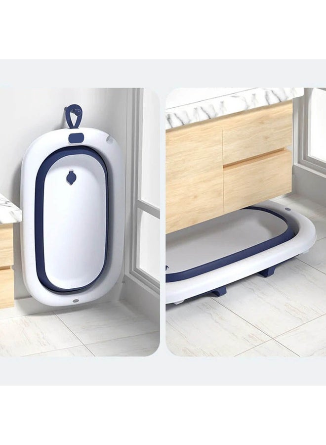 حوض استحمام أطفال قابل للطي بشاشة عرض رقمية لدرجة الحرارة ومضاد للانزلاق - أزرق - Image 4