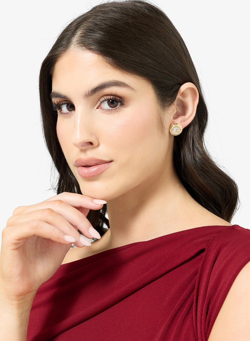 GUESS G Crystal Logo Earrings - Image 4