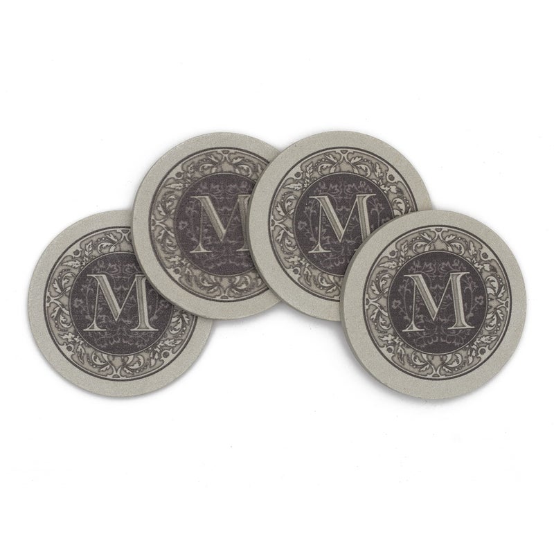 ثيريستي ستون Strstystone من 4 عبوات حرف Monogram ، Mandstone Stakests المصنعة في الولايات المتحدة الأمريكية المصممة المسماوات بسهولة تنظيف - Image 2