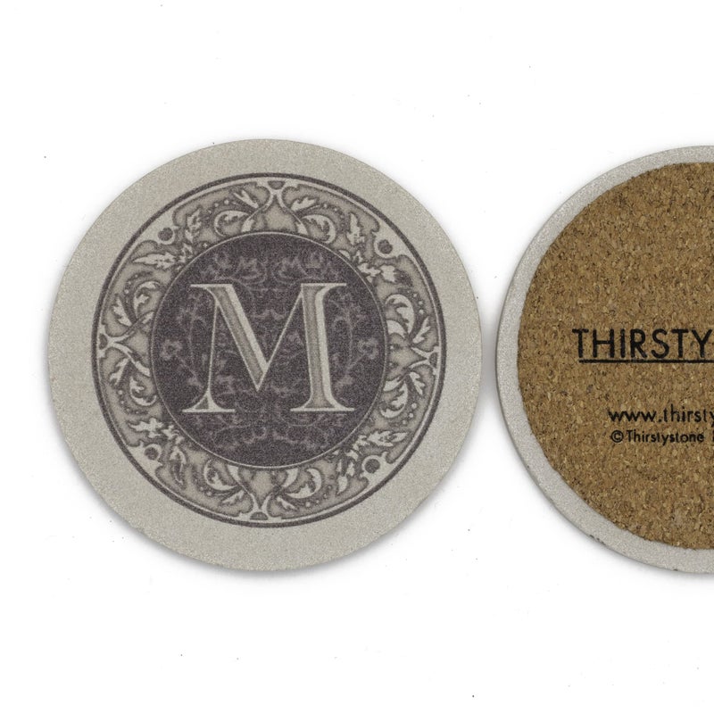 ثيريستي ستون Strstystone من 4 عبوات حرف Monogram ، Mandstone Stakests المصنعة في الولايات المتحدة الأمريكية المصممة المسماوات بسهولة تنظيف - Image 3