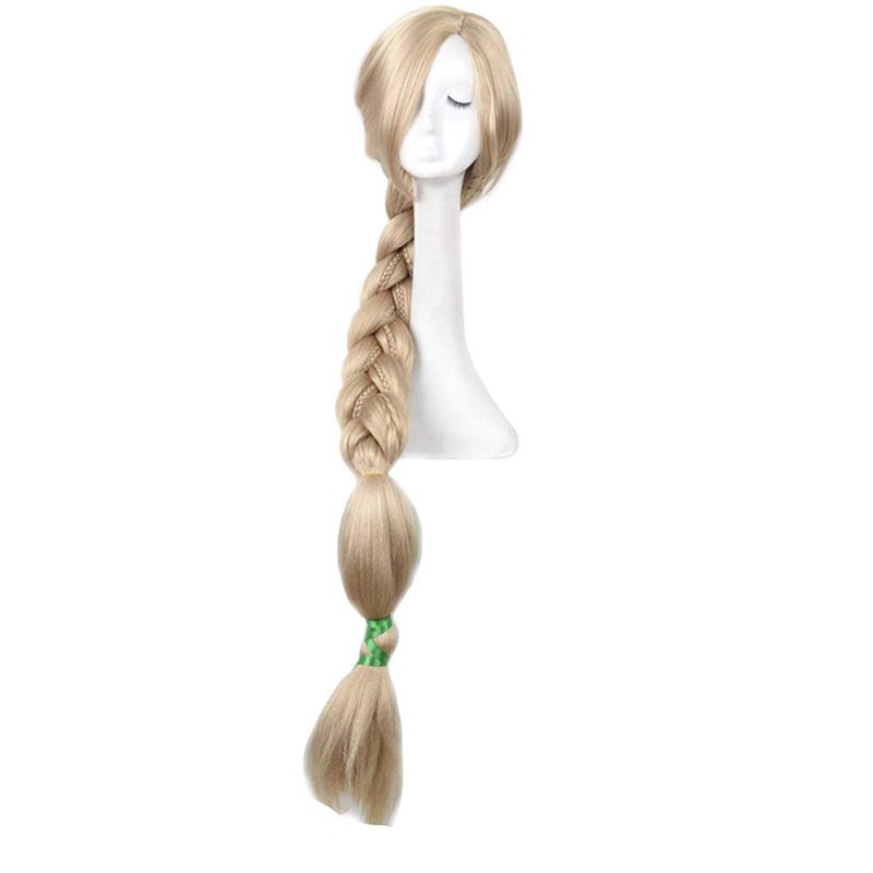 yuehong 47 inch Long Blonde Princess Cosplay Costume Anime Weaving Braid Hair Wigs Heat Resistant Synthetic Fibers Wig