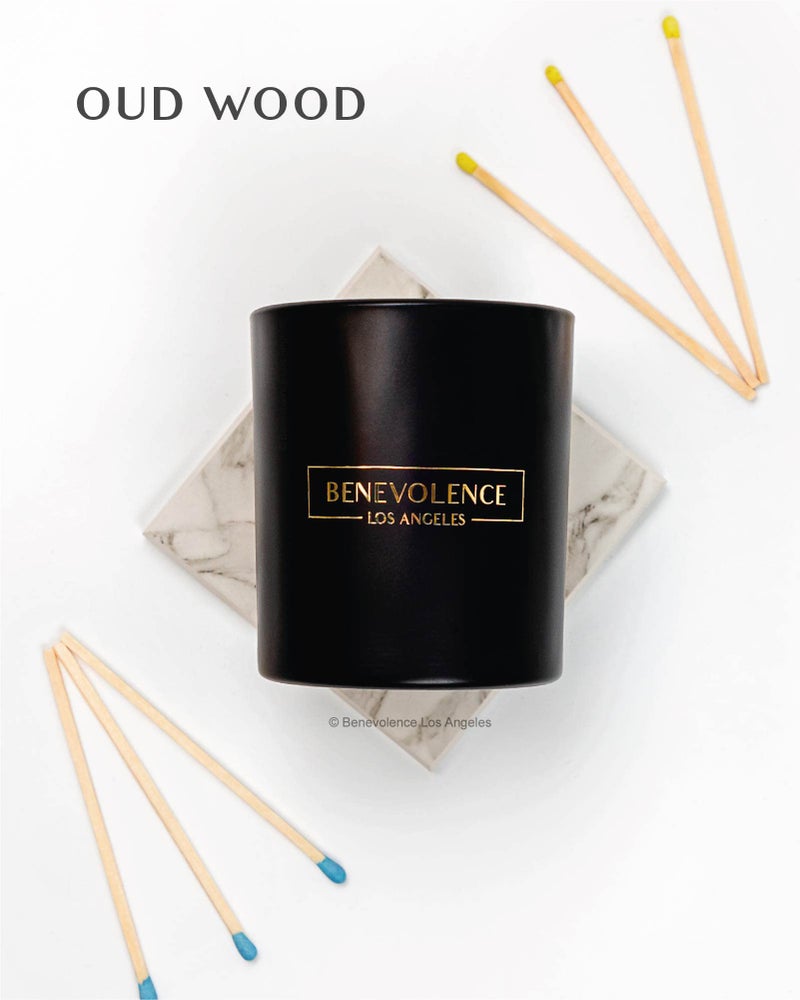 Benevolence LA Oud Wood Christmas Scented Candles | Soy Candles, Black Candle for Home | Holiday Candle Gifts for Women and Men | Home Fragrance | Aromatherapy | 8oz, 45 Hour Burn - Image 3