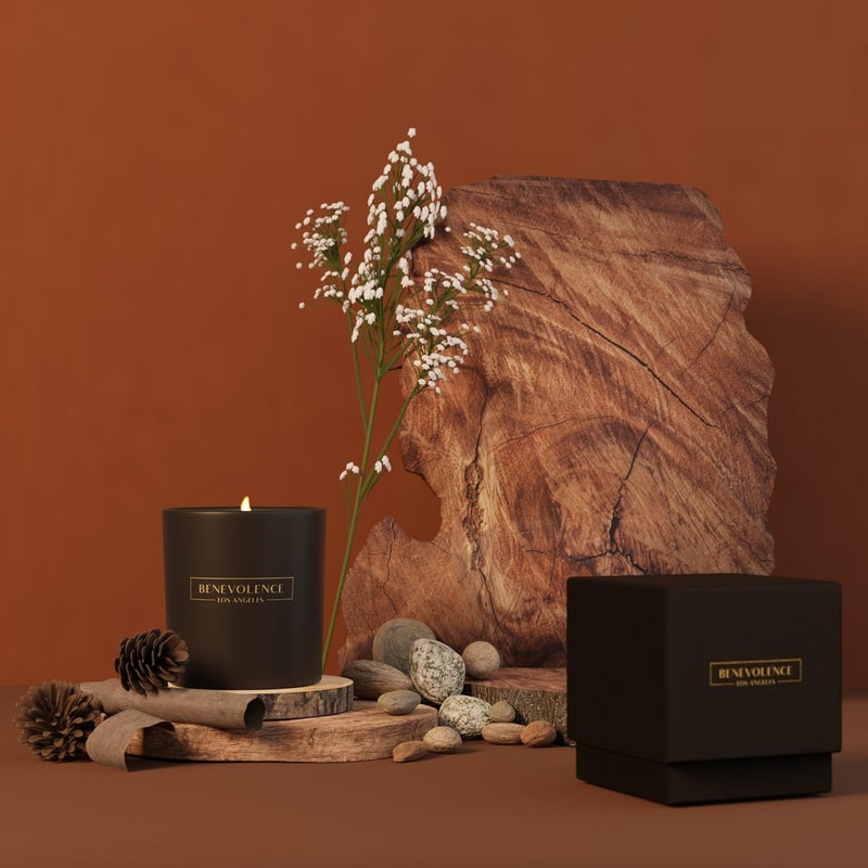Benevolence LA Oud Wood Christmas Scented Candles | Soy Candles, Black Candle for Home | Holiday Candle Gifts for Women and Men | Home Fragrance | Aromatherapy | 8oz, 45 Hour Burn - Image 5