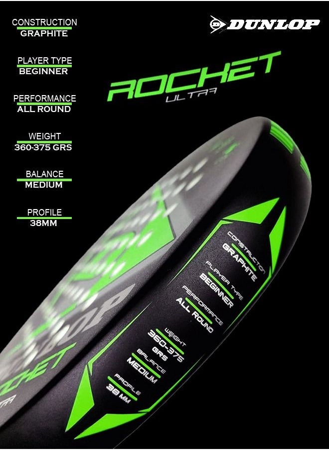 DUNLOP - Dunlop Rocket Ultra Padel Racket - Green - Image 1
