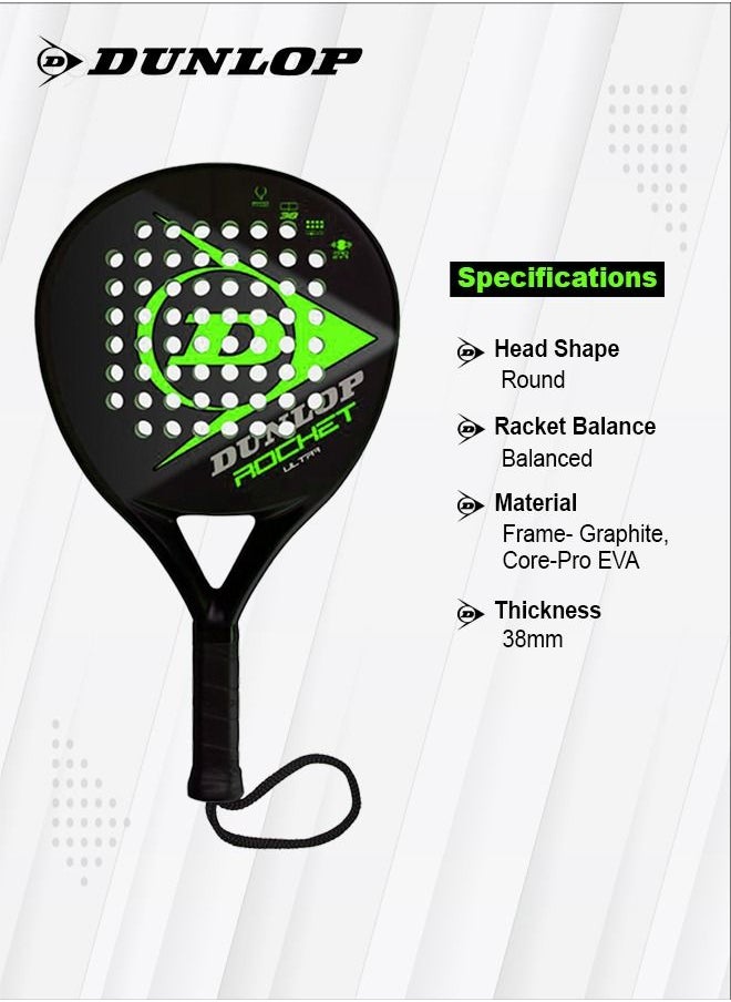 DUNLOP - Dunlop Rocket Ultra Padel Racket - Green - Image 1