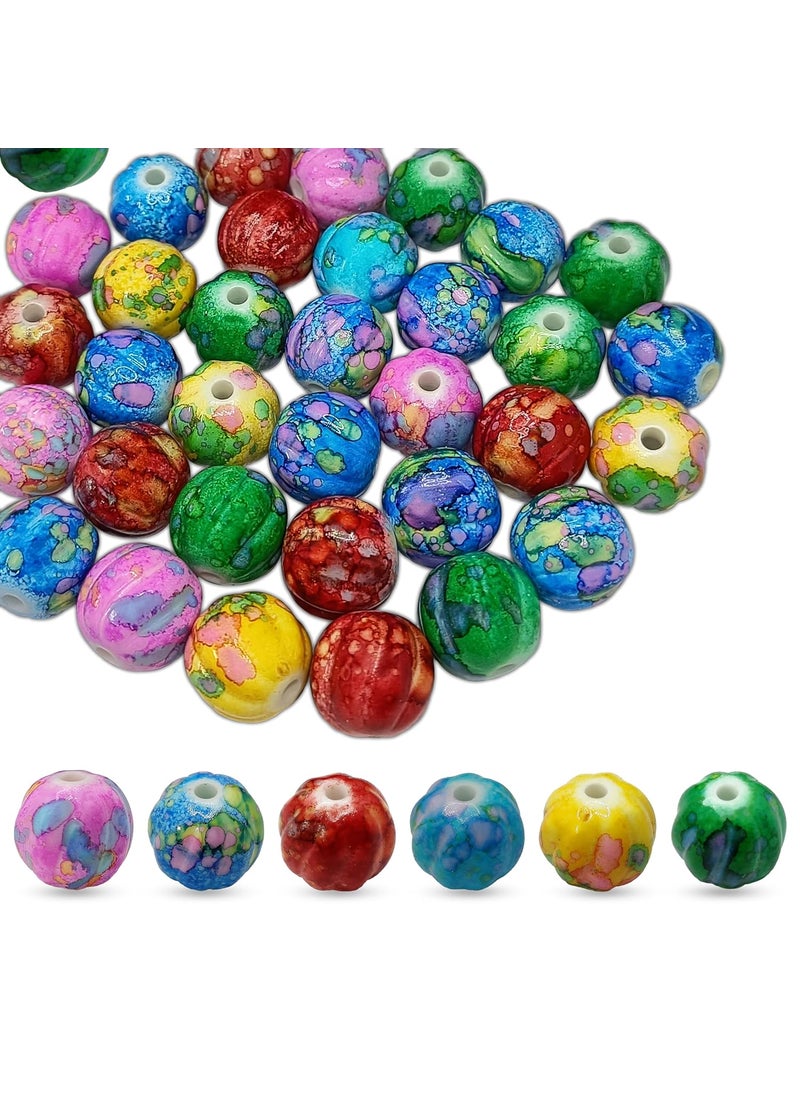 INDIKONB - INDIKONB Multicolour Large Melon Shape Beads 15MM - Plastic Beads for Jewelry Making, Craft Projects, DIY Accessories, and Home Decor - Image 1