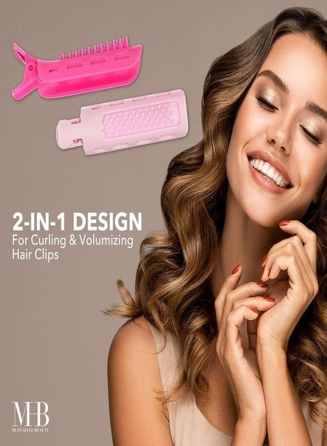 Expressions 6pc Styling Curling Clips - Easy-to-Use Dual-Purpose Hair Clips for Curling and Volumizing |Heat Resistant Hair Clip Set, Premium Quality Hair Accessories for Women (PINK) - Image 3