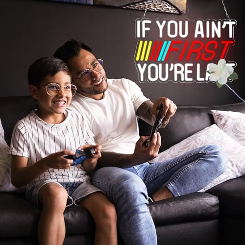 JFLLamp IF You Ain't First,You're Last Neon Sign for Wall LED Bedroom Man Cave Club Bar Hanging Decor Gift for Fans Teens - Image 5