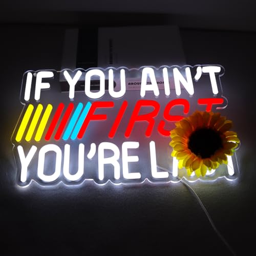 JFLLamp IF You Ain't First,You're Last Neon Sign for Wall LED Bedroom Man Cave Club Bar Hanging Decor Gift for Fans Teens - Image 2