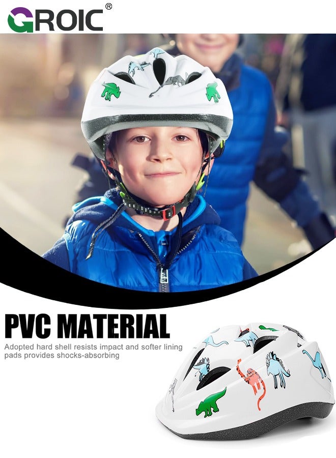 GROIC Kids Bike Helmet Set Skateboard Knee Pads - Kids Helmet Elbow Pads Wrist Guards Adjustable for 3~10yrs Girl Boy Kids Protective Gear Set for Sport Cycling Bike Roller Skating Scooter  - Image 5