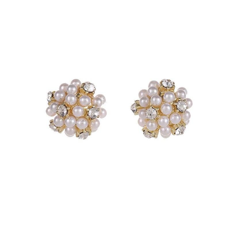 Shejuety Baroque Pearl Flower Cluster Women's Earrings S925 Silver Needle Round Rhinestone Earrings Jewelry Gifts Pearl Jewelry - Image 1