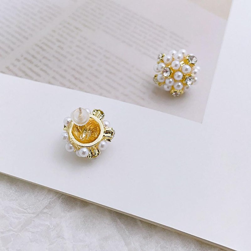 Shejuety Baroque Pearl Flower Cluster Women's Earrings S925 Silver Needle Round Rhinestone Earrings Jewelry Gifts Pearl Jewelry - Image 5