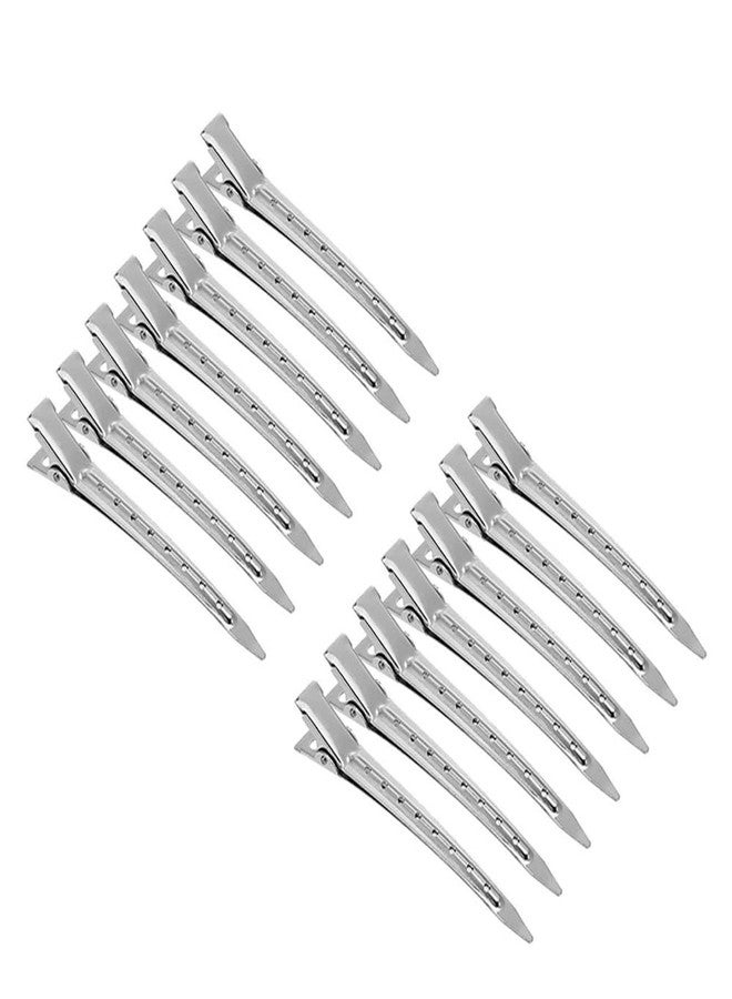 BLUSHIA Professional Steel Silver Section Hair Clips for Hair Styling for Salon and Parlous, Women Metallic Use - Pack of 12P - Image 1