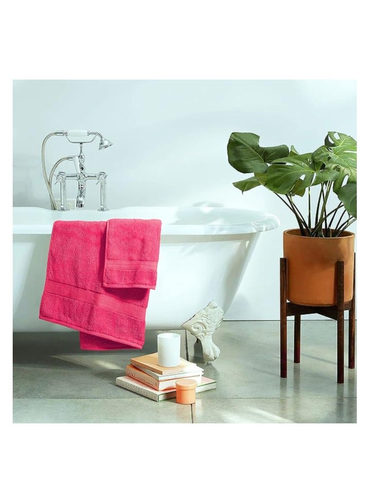 COMFY 8 PIECE COMBED COTTON FUSCHIA PINK HOTEL QUALITY COMBED COTTON TOWEL GIFT SET - Image 4