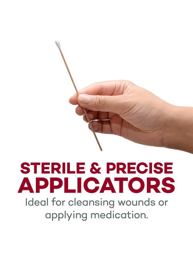 Dealmed - 6" Cotton-Tipped Wood Applicators – 200 Sterile Cotton-Tipped Applicators for Application of Medication, Cleaning Skin, Arts, Crafts and More (Box of 200) - Image 1