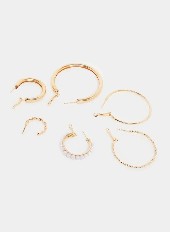 Styli  Pack of 6 - Gold Hoop Earrings for Women | Best Price UAE