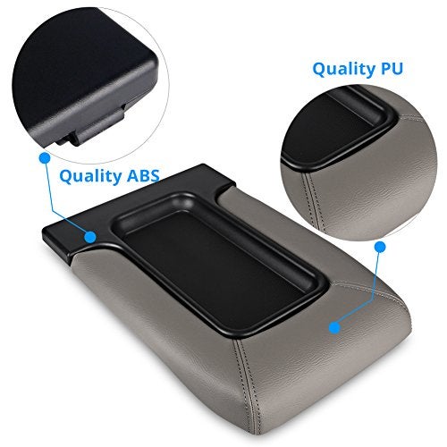 VANJING Compatible with Center Console Lid Armrest Kit Cadillac Chevrolet GMC Pickup Truck Suburban Tahoe Silverado Sierra Yukon XL-Replaces 19127365 Light Gray - Image 4
