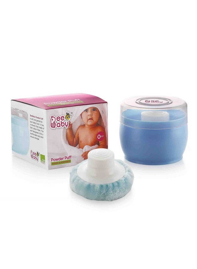 Beebaby Premium Powder Puff With Container For Baby (Blue) - Image 1