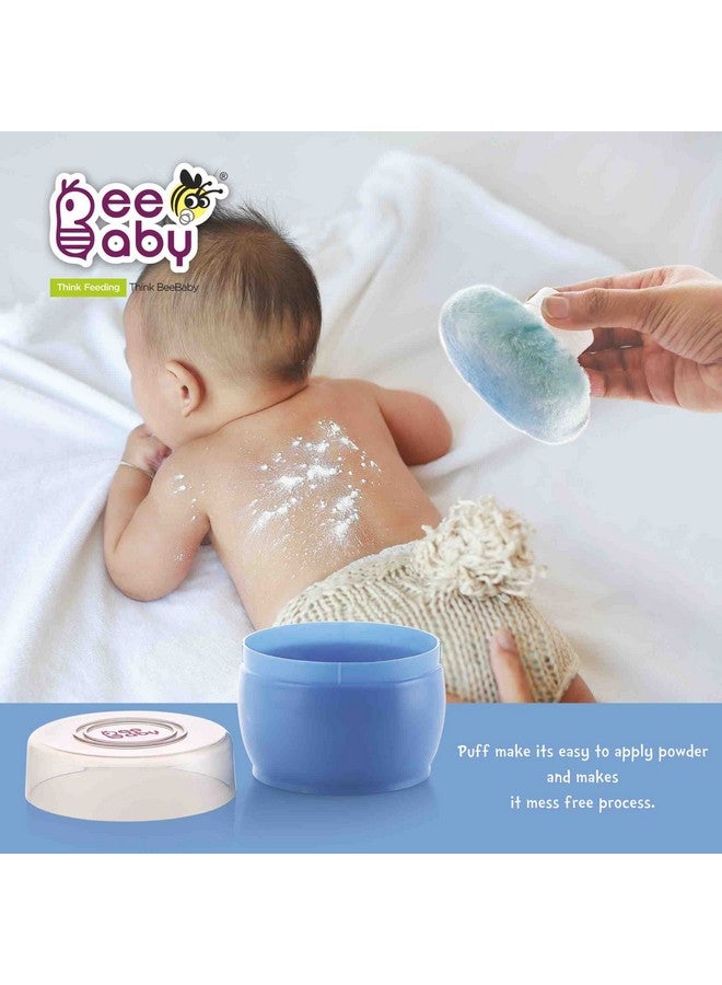 Beebaby Premium Powder Puff With Container For Baby (Blue) - Image 4
